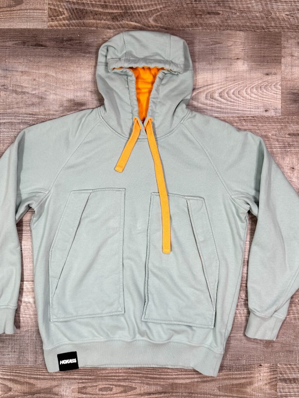 Hoka One One Bondi Hoodie Light Blue Orange Accents Size M/L